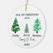 Familie von drei Weihnachts Custom Baby's First Xm Keramik Ornament (Links)