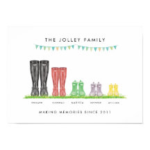 Familie von fünf Erinnerungen für die Druckerei