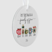 Familie von fünf Weihnachtsakrylen Ornament (Vorderseite)