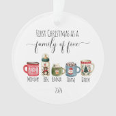Familie von fünf Weihnachtsakrylen Ornament (Vorderseite)