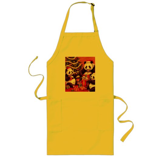 Familie von Pandas Eröffnungsfeierlichkeiten Lange Schürze (Vorne)