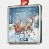 Familie von Rentieren Ornament Aus Metall (Links)