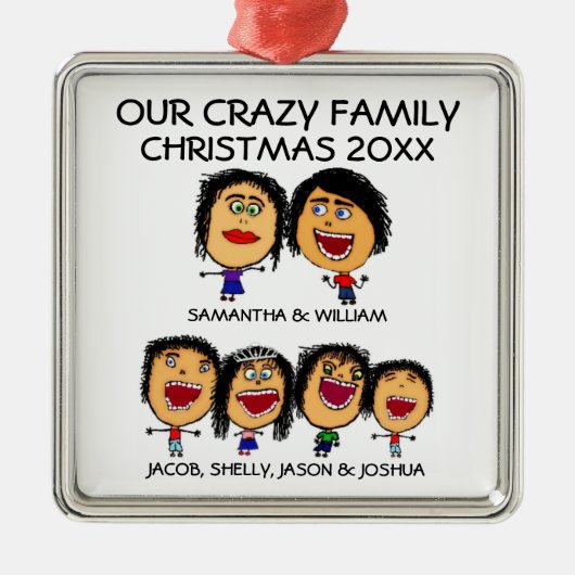 Familie von sechs Crazy Holiday Ornament (Vorne)