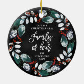 Familie von vier Personalisierten rustikalen Heili Keramik Ornament (Hinten)