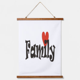 Familie Wandteppich Mit Holzrahmen