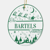 Familie Weihnachten mit Sleigh Gewohnter Weihnacht Keramik Ornament (Links)