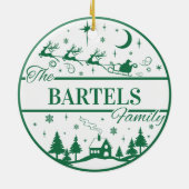 Familie Weihnachten mit Sleigh Gewohnter Weihnacht Keramik Ornament (Hinten)