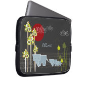 Familie Whimsical Elephant in Wald & Rote Sonne Laptopschutzhülle (Vorne Rechts)