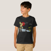 Familie Whimsical Elephant in Wald & Rote Sonne T-Shirt (Vorne ganz)