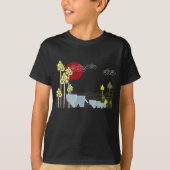 Familie Whimsical Elephant in Wald & Rote Sonne T-Shirt (Vorderseite)