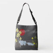 Familie Whimsical Elephant in Wald & Rote Sonne Tragetaschen Mit Langen Trägern (Rückseite)