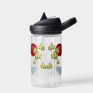 Familie Whimsical Elephant in Wald & Rote Sonne Trinkflasche