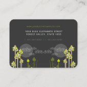 Familie Whimsical Elephant in Wald & Rote Sonne Visitenkarte (Rückseite)