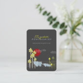 Familie Whimsical Elephant in Wald & Rote Sonne Visitenkarte (Stehend Vorderseite)