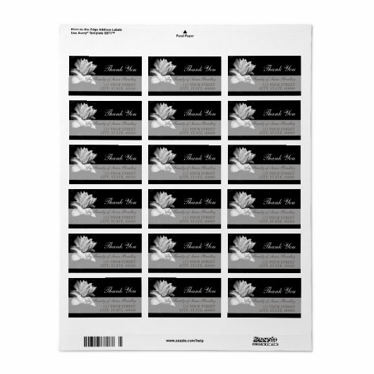 Familie White Clematis Danke, Label 1 Adressaufkleber (Vorne)