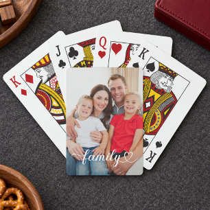 Familie White Script Benutzerdefiniertes Foto Spielkarten
