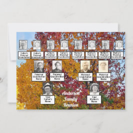 Familie Wiedersehen 3 Generation Herbstfarbenbaum  Einladung