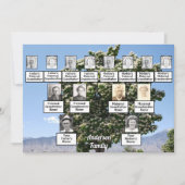 Familie Wiedersehen 3 Generation Tree mit Blume Einladung (Vorderseite)