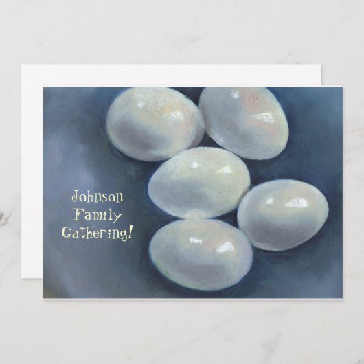 FAMILIE-WIEDERSEHEN: EIERGRUPPE, ARTWORK EINLADUNG (Vorne/Hinten)