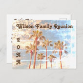 Familie Wiedersehen Palm Bäume verblasste Foto Sti Postkarte (Vorne/Hinten)