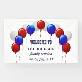 Familie Wiedersehen Red White und Blue Balloon Banner