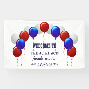 Familie Wiedersehen Red White und Blue Balloon Banner