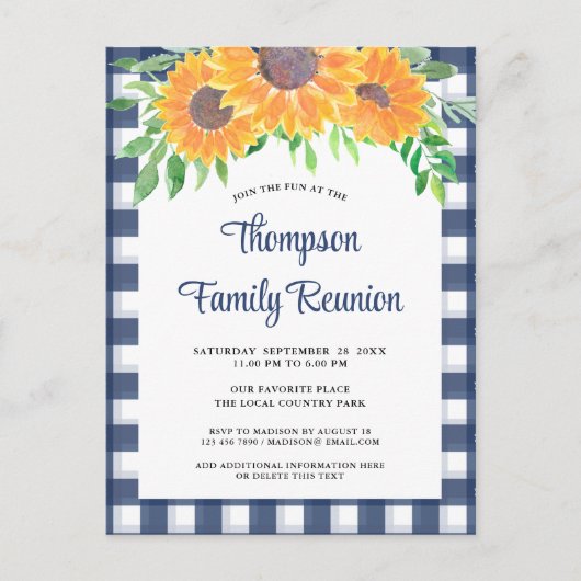 Familie Wiedersehen Rustikal Einladungspostkarte (Vorderseite)