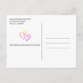 Familie Wiedersehen Save the Date Rainbow Linked H Ankündigungspostkarte (Rückseite)