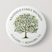 Familie Wiedersehen Woodland Wasserfarbbaum Button (Vorderseite)