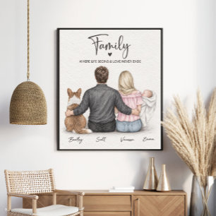 Familie, wo das Leben beginnt und die Liebe niemal Poster