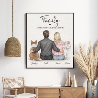 Familie, wo das Leben beginnt und die Liebe niemal Poster