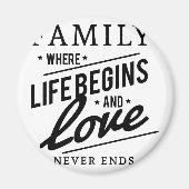 Familie: Wo das Leben beginnt und Liebe nie endet Magnet (Vorne)