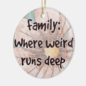 Familie: Wo komisch regiert tief Keramik Ornament (Links)