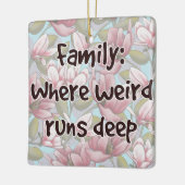 Familie: Wo komisch regiert tief Keramikornament (Links)