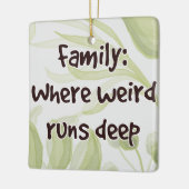 Familie: Wo komisch regiert tief Keramikornament (Links)