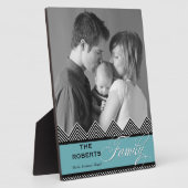 Familie Zig Zag Zickzack Modernes Personalisiertes Fotoplatte (Seite)