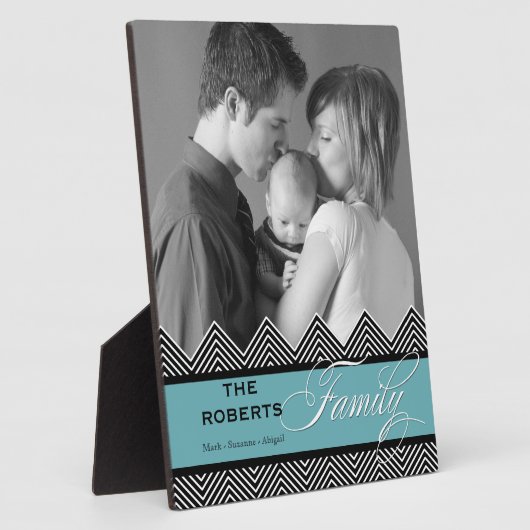 Familie Zig Zag Zickzack Modernes Personalisiertes Fotoplatte (Seite)