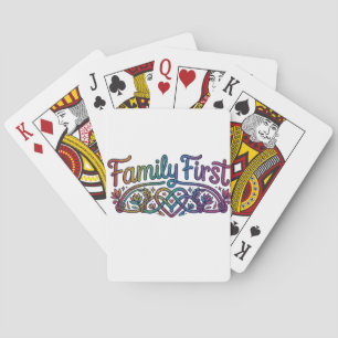 Familie zuerst T-Shirt Spielkarten