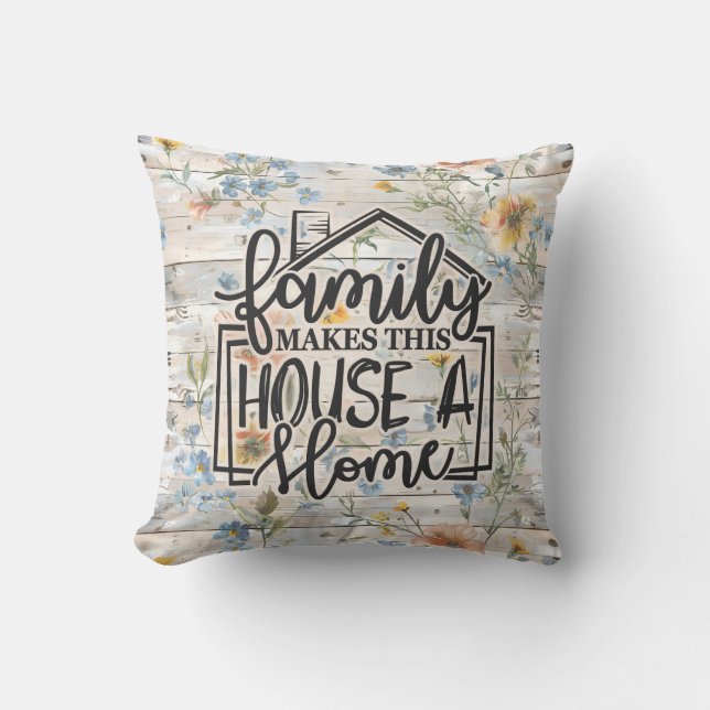Familie Zuhause Rustikal Kissen (Vorderseite)