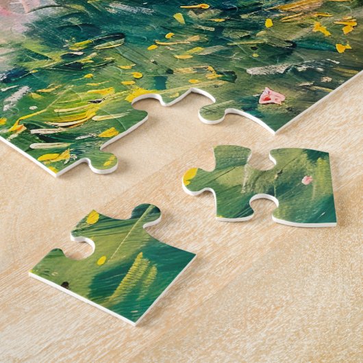 Familie zum Picknick in einem üppigen Wiesen Puzzl Puzzle (Seite)