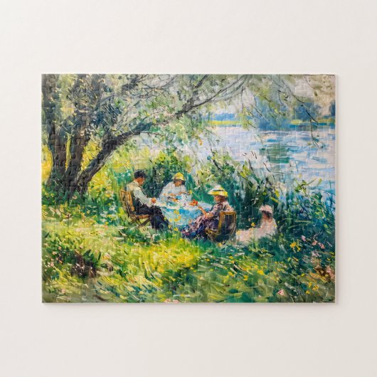 Familie zum Picknick in einem üppigen Wiesen Puzzl Puzzle (Horizontal)