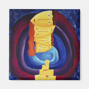 Familie Zusammen Moderne Porträtmalerei Kunst Magnet