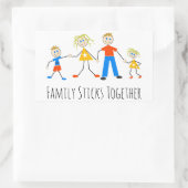 Familie zusammenhält rechteckiger aufkleber (Tasche)