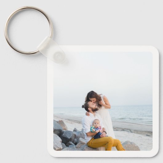 Familie Zwei Foto doppelseitige Aluminium-Schlüsse Schlüsselanhänger (Vorderseite)