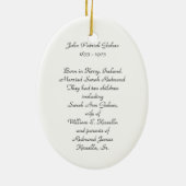 Familiegeneaology-Verzierung Keramikornament (Hinten)