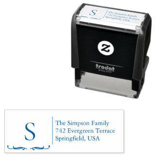 Familien-Adresse mit Monogramm-Stempel Permastempel