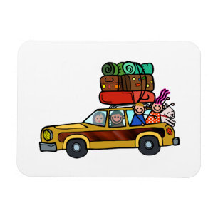 Familien-Ausflug - Kombiwagen-Autoreise Magnet