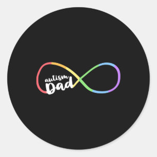 Familien-Autismus-Bewusstsein Dad Regenbogen-Unend Runder Aufkleber