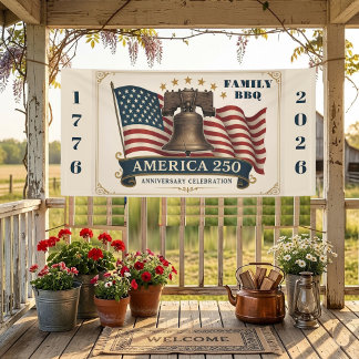 Familien-BBQ Amerika 250-Jahr-Feier 1776-2026 Länd Banner