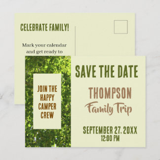 Familien-Camping-Ausflug Outdoor-Treffen Save The Postkarte